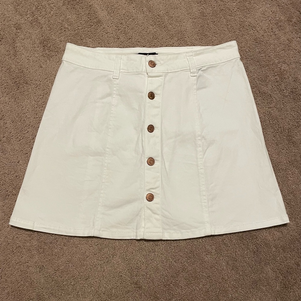 A white button down skirt